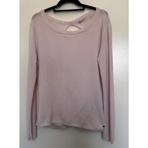 One Grey Day Blush Pink Open Back Light Weight Wool Sweater Size Medium